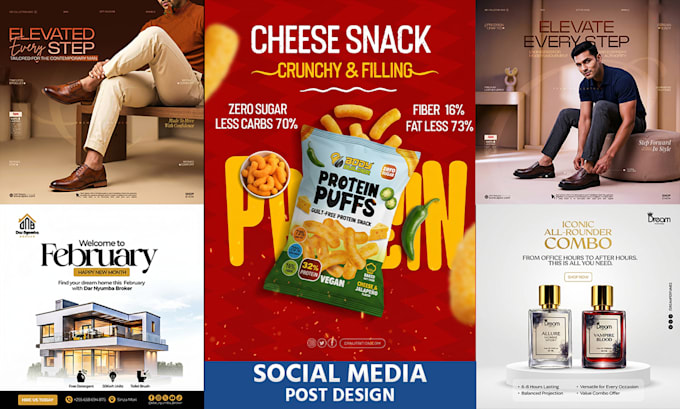 design modern social media posts, ads, and instagram posts