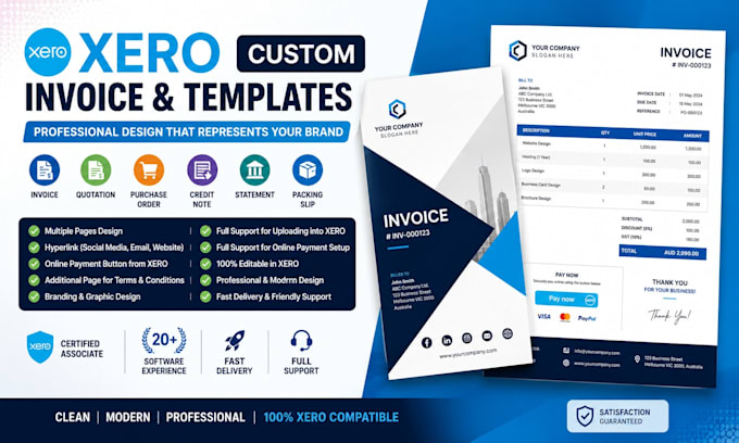 design xero invoice template for your business