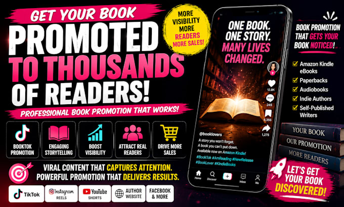 publish, optimize and launch your ebook on amazon, kindle promotion, booktok ads