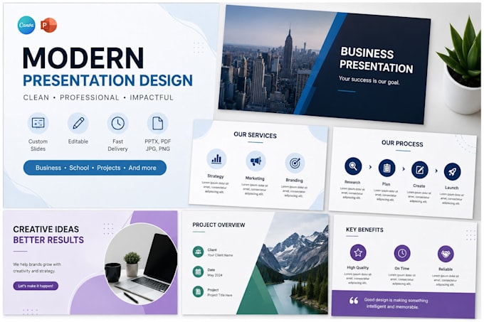 create modern tourism presentations for hotels and travel businesses
