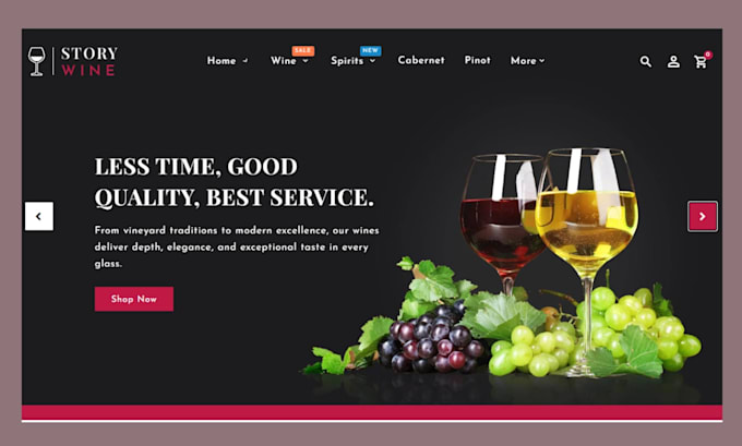 design wine website wine shopify store liquor store   beverages store