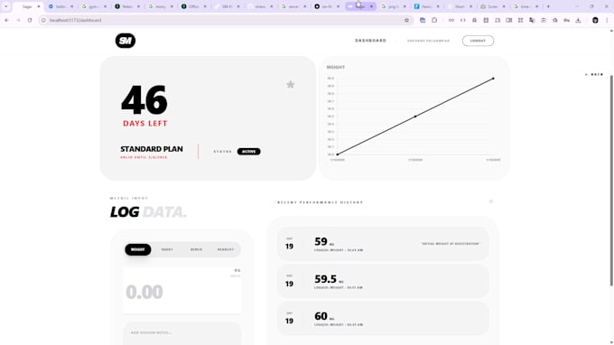 a gym membership tracking web app with admin dashboard