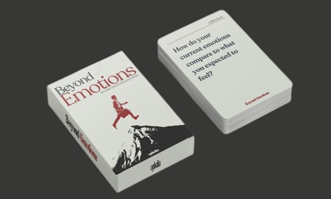 design conversational starter positive affirmation card flash cardbox and mockup