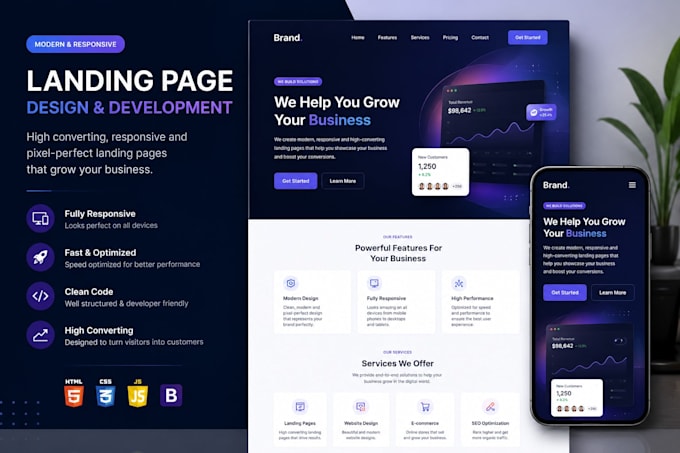 develop a high converting responsive landing page