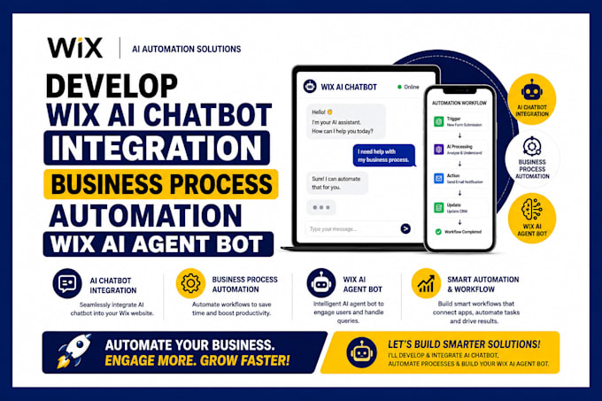 develop wix ai chatbot integration business process automation wix ai agent bot