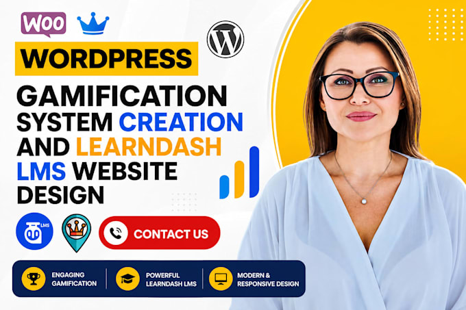 design wordpress learndash lms website setup gamipress mycred woocommerce points