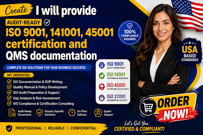 provide iso 9001 14001 45001 certification, qms documentation