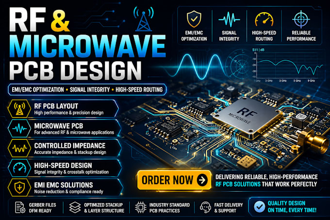 do rf microwave pcb layout, emi emc optimization, signal and high speed routing