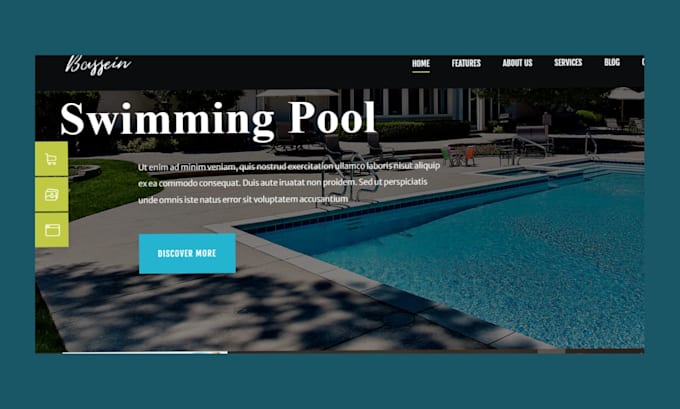 design a luxury pool builder, cleaning, construction and repair website