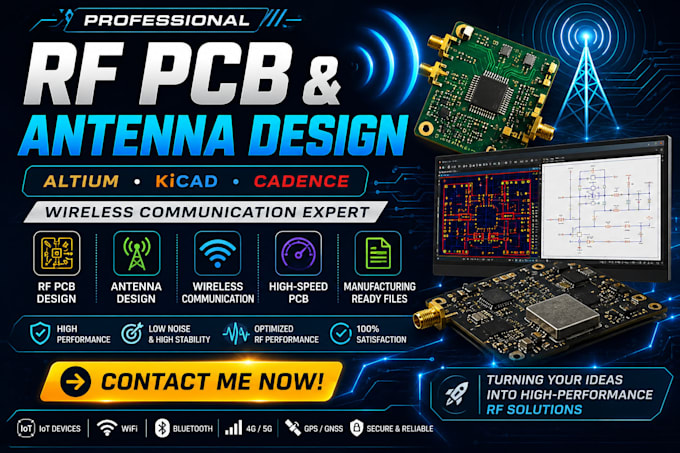 rf pcb antenna and wireless communication circuits using altium kicad  cadence
