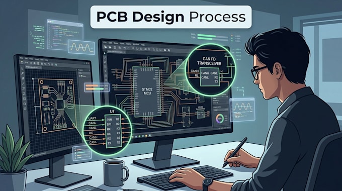 design stm32 can fd pcb for automotive ecu communication systems