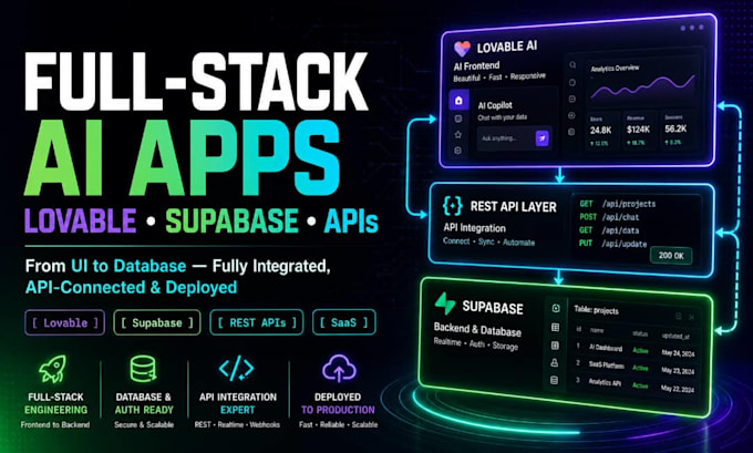 develop full stack ai apps with lovable supabase and api integration