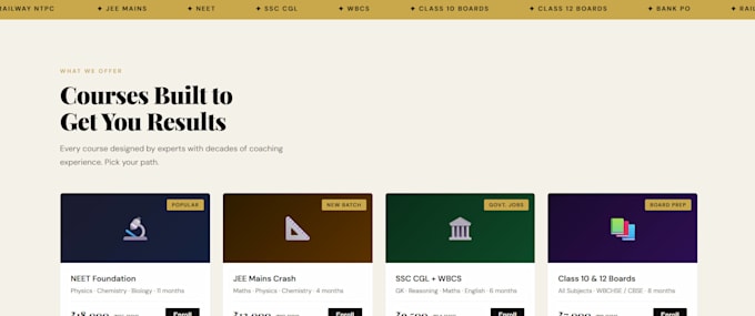 create a modern coaching website landing page