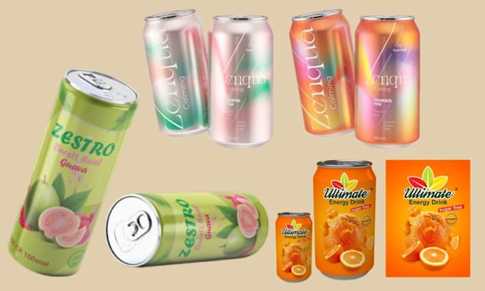 design premium beverage can label and beer can package
