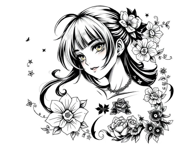 design a professional anime tattoo from your idea or concept