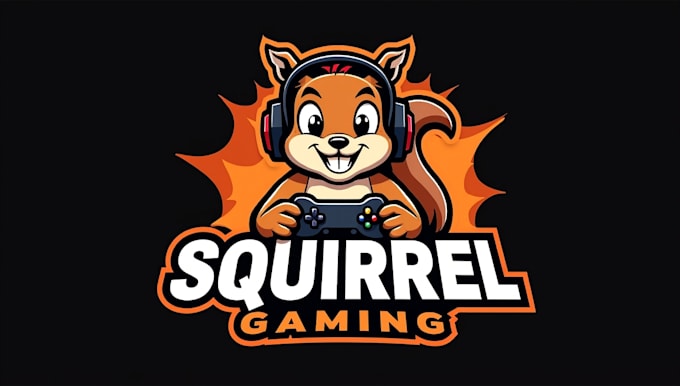 design outstanding squirrel gaming mascot logo only 12 hours