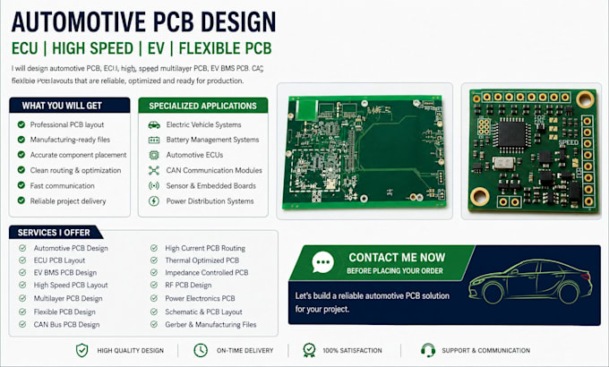 do automotive pcb, ecu, high speed multilayer, ev and flexible pcb design