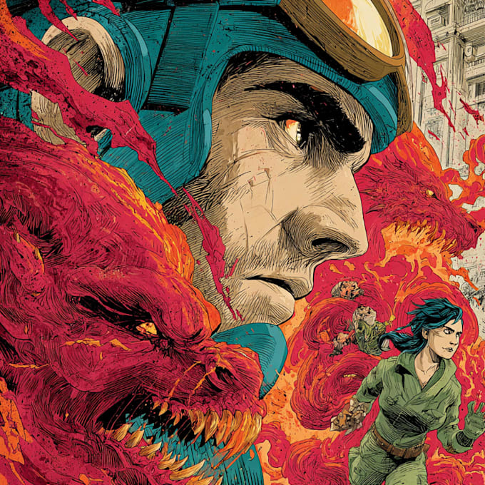 create professional comic book art and dynamic