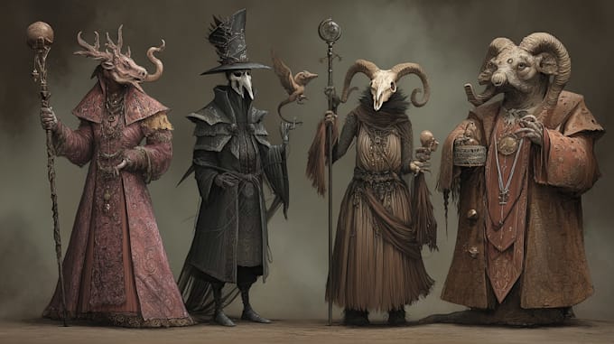 illustrate horror monsters and characters for you