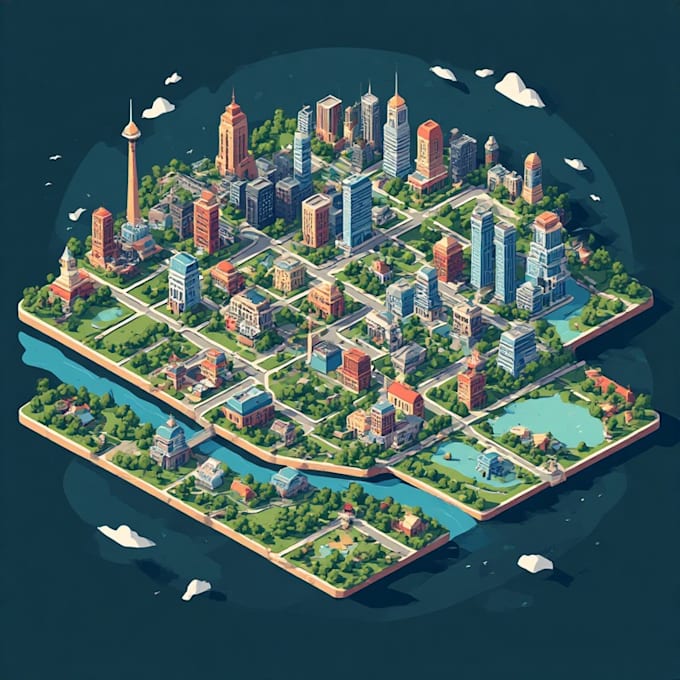 design professional flat vector map and infographic location map