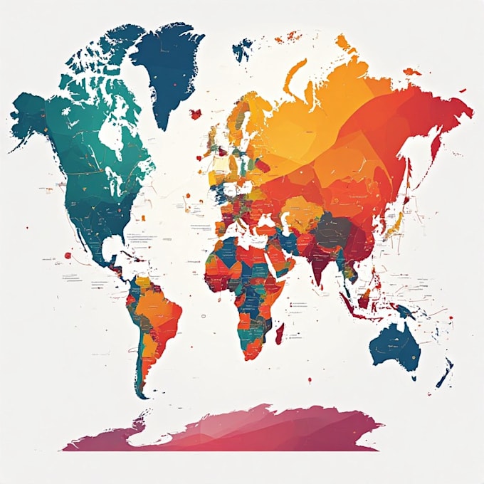 design a custom flat vector map and event location map