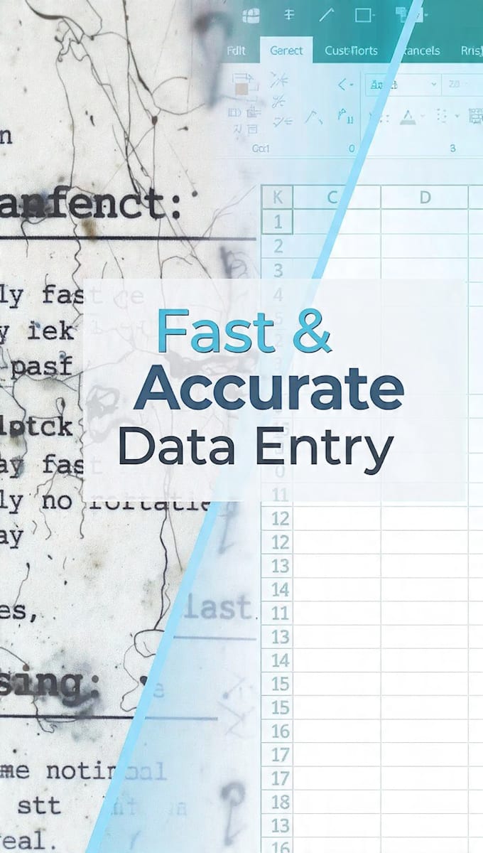 fast and accurate data entry, copy paste and excel work