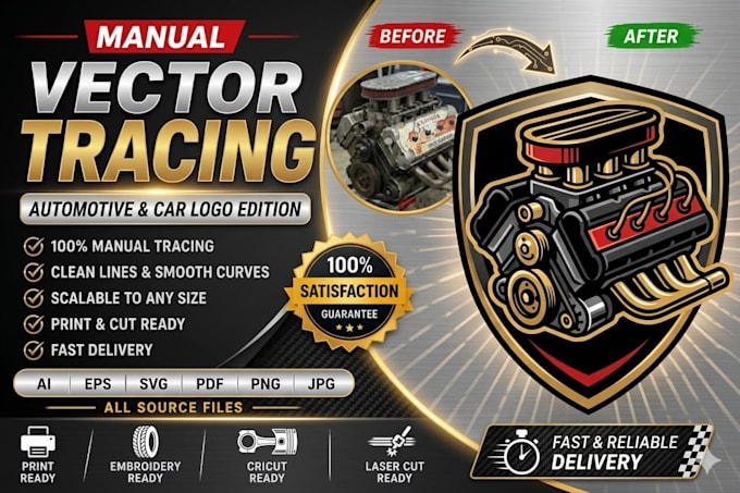 do manual vector tracing, vector tracing for your logo or image