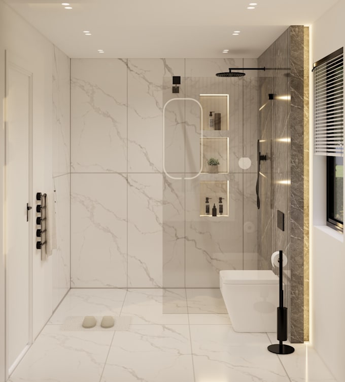 design your bathroom interior and provide realistic 3d renderings