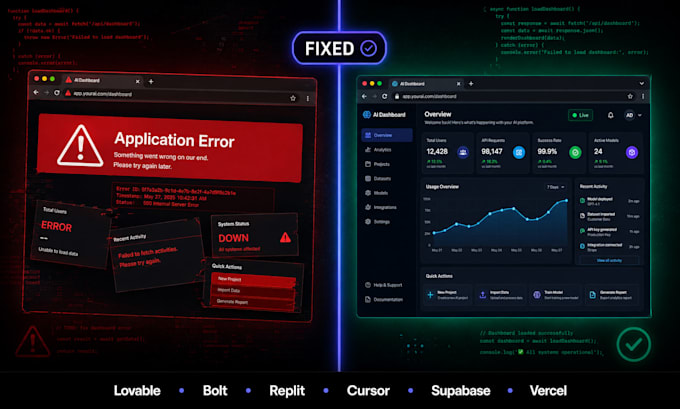 fix and deploy your lovable, bolt or replit vibe coded app