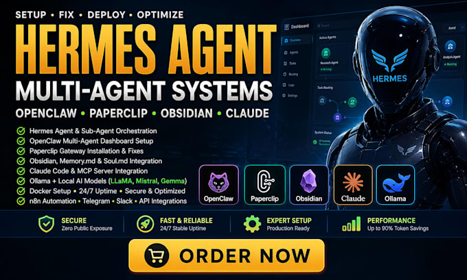 setup hermes agent open claw multi agent routing paperclip obsidian claude code