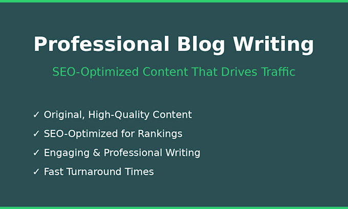 write professional SEO optimized blog posts