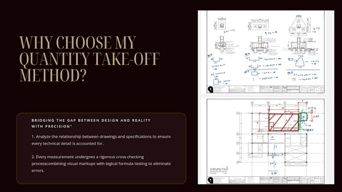 perform precise material takeoff and quantity surveying