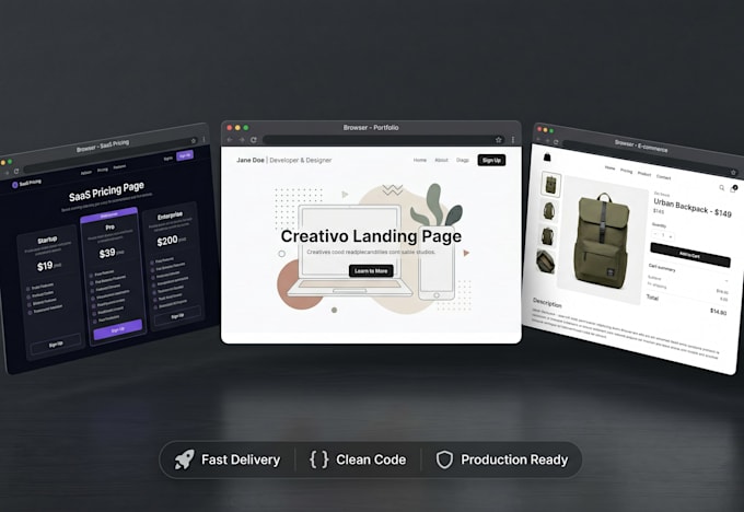 build landing page website saas app