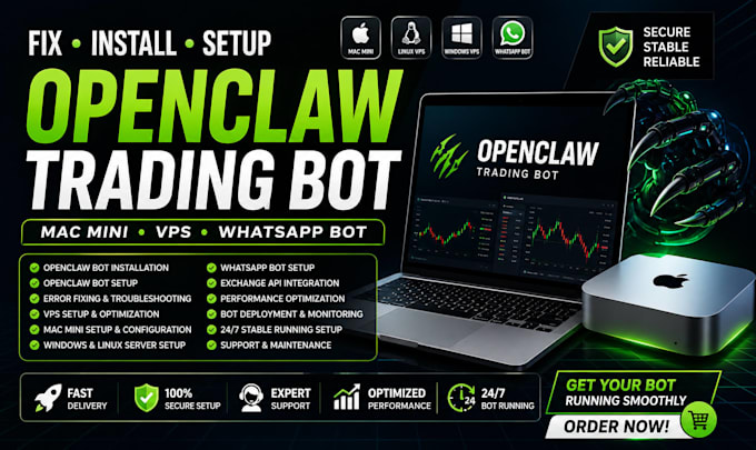 fix setup install open claw mac mini bot whatsapp openclaw trading bot vps setup