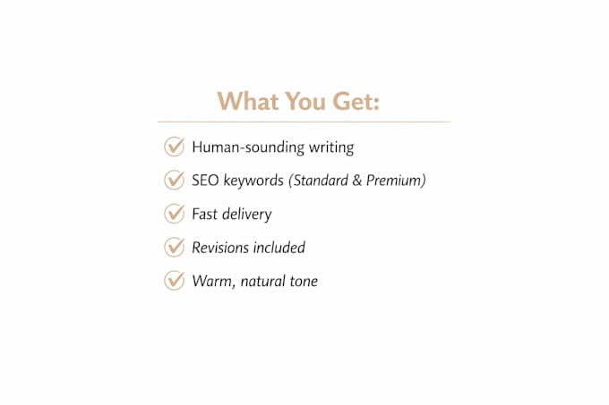write human sounding product descriptions and about me pages
