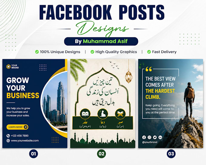 write engaging facebook posts and captions in urdu and english