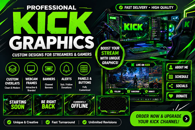 Einzigartigen twitch-overlay kick-overlay stream-overlay ...