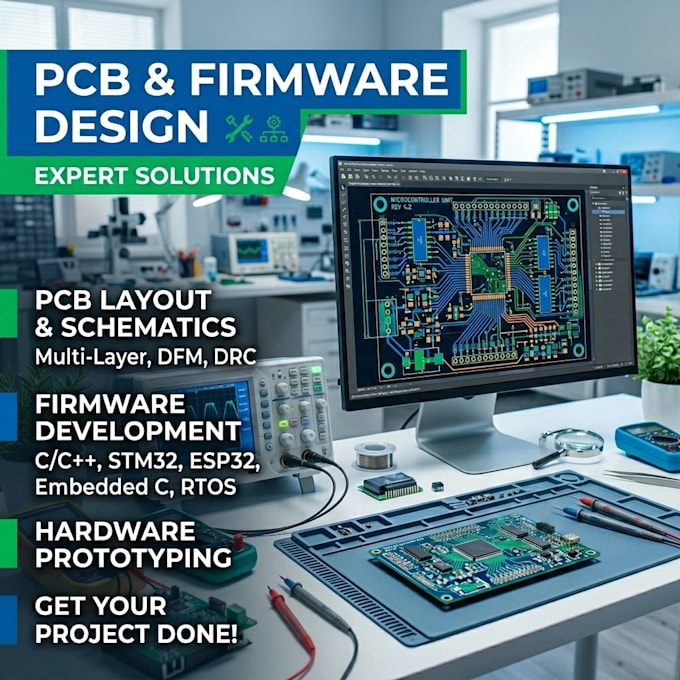 do pcb design embedded systems and custom firmware development