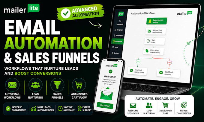 setup advanced mailerlite workflows automated email funnels sales funnel design