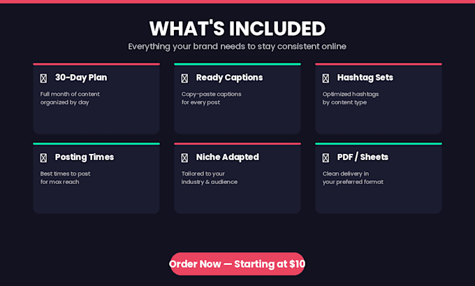 create your monthly content calendar for instagram and tiktok