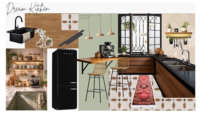 create boho interior design mood boards