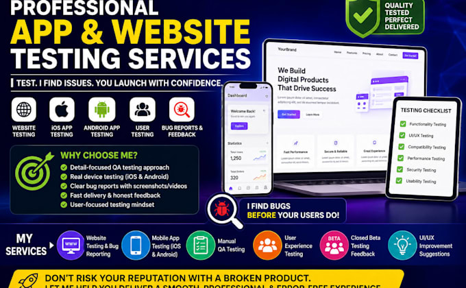 do app testing and website testing QA testing