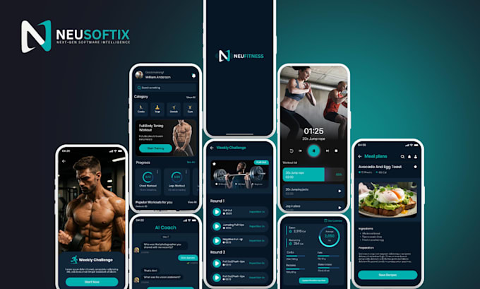do flutter mobile app development ai fitness gym app android ios app ui design