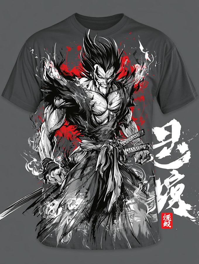 do a japanese t shirt illustration