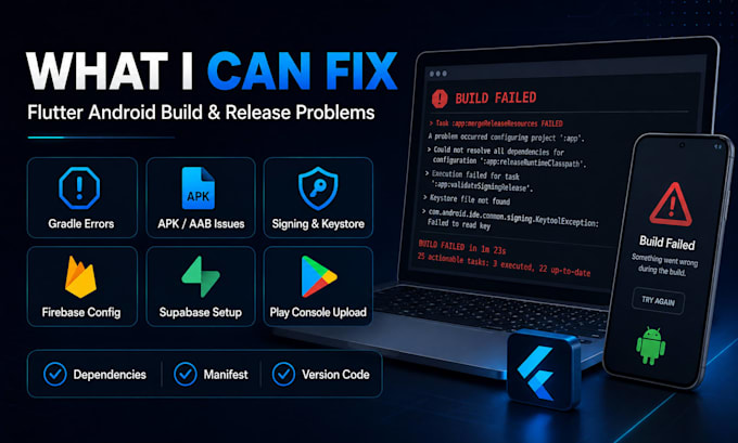 fix flutter android build and play store errors