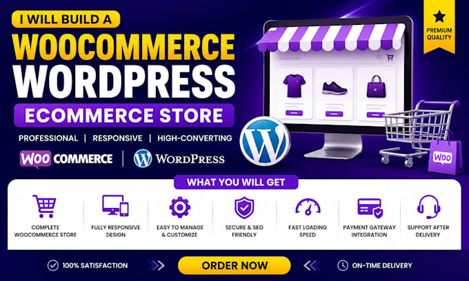 build a woocommerce website and wordpress ecommerce store