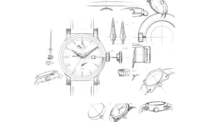 design 3d watch for manufacturing wristwatch cad model with technical drawings