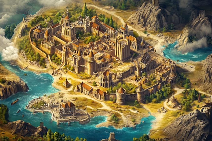 fantasy map illustration for map