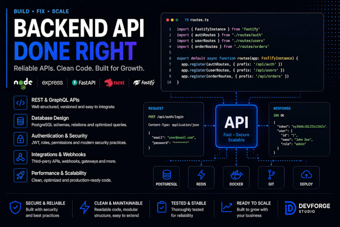 build or fix your backend API with nodejs, go and postgresql