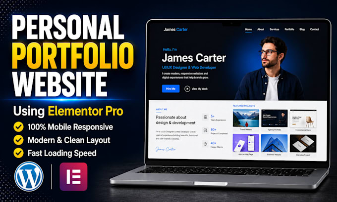 design elementor portfolio website or resume website